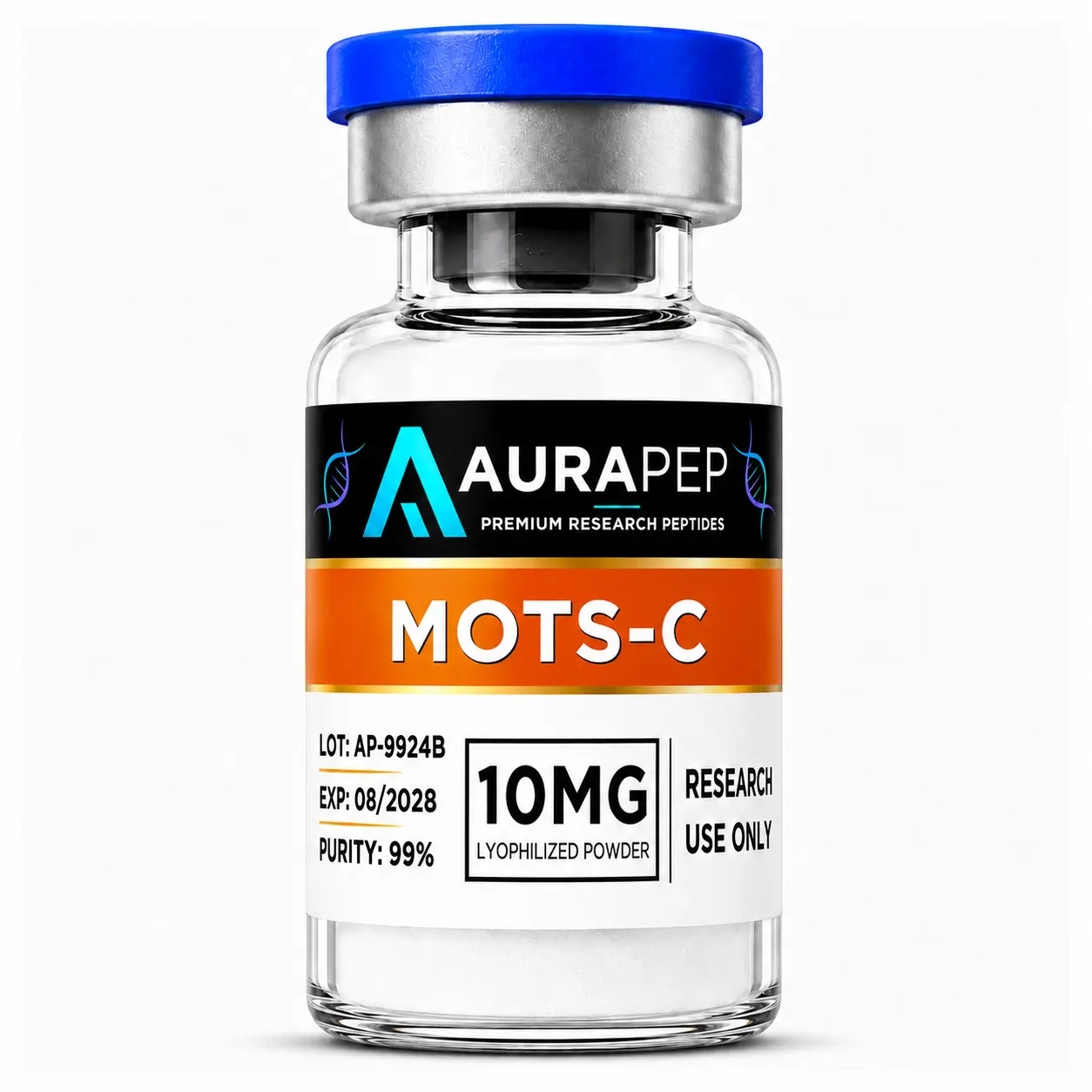 AURAPEP MOTS-C 10mg research peptide vial